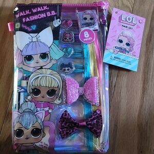 LOL Surprise Hair Set 8 Piece Accessories Bows Clips Hair‎ Extensions